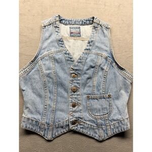 Vintage Western County‎ Seat Jean Button Up Vest Coastal Cowgirl  Size M